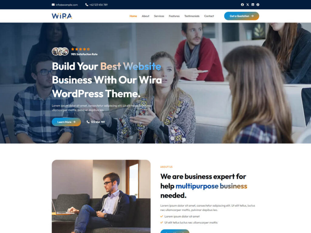 Wira – Multipurpose and Lightweight Business WordPress Theme