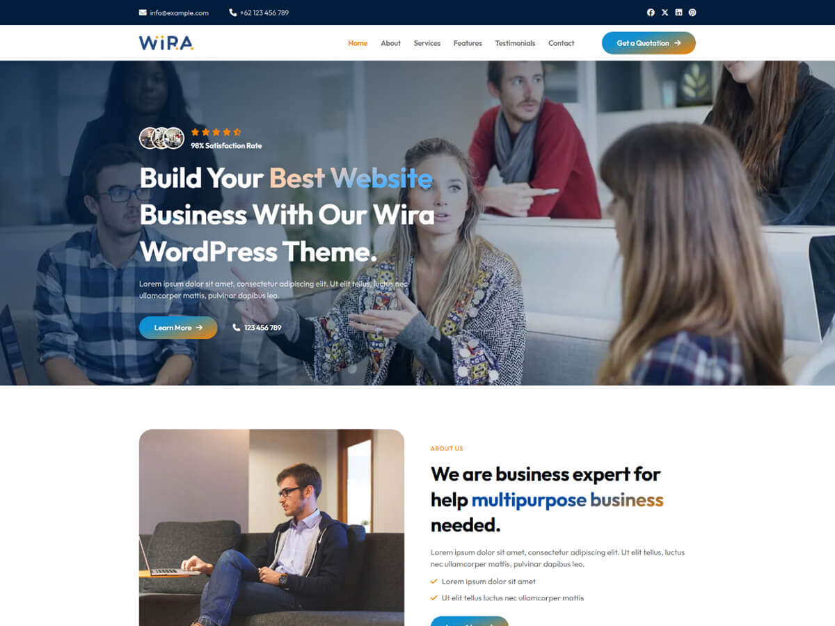 Wira – Multipurpose and Lightweight Business WordPress Theme