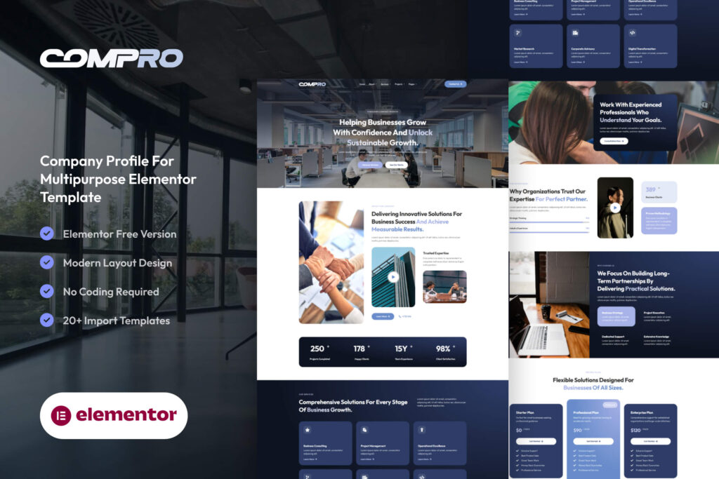 Compro – Company Profile for Multipurpose Website Template for WordPress Elementor