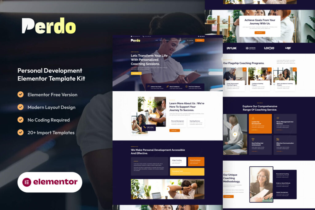 Perdo – Personal Development Coaching Website Template for WordPress Elementor