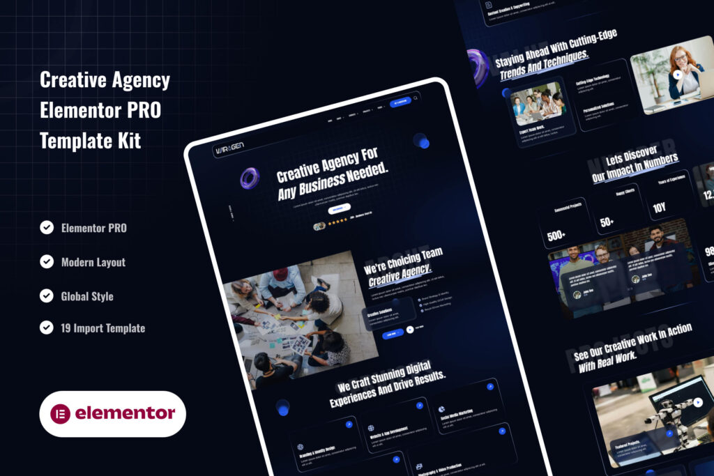 Wiragen – Creative Agency Website Template for WordPress Elementor