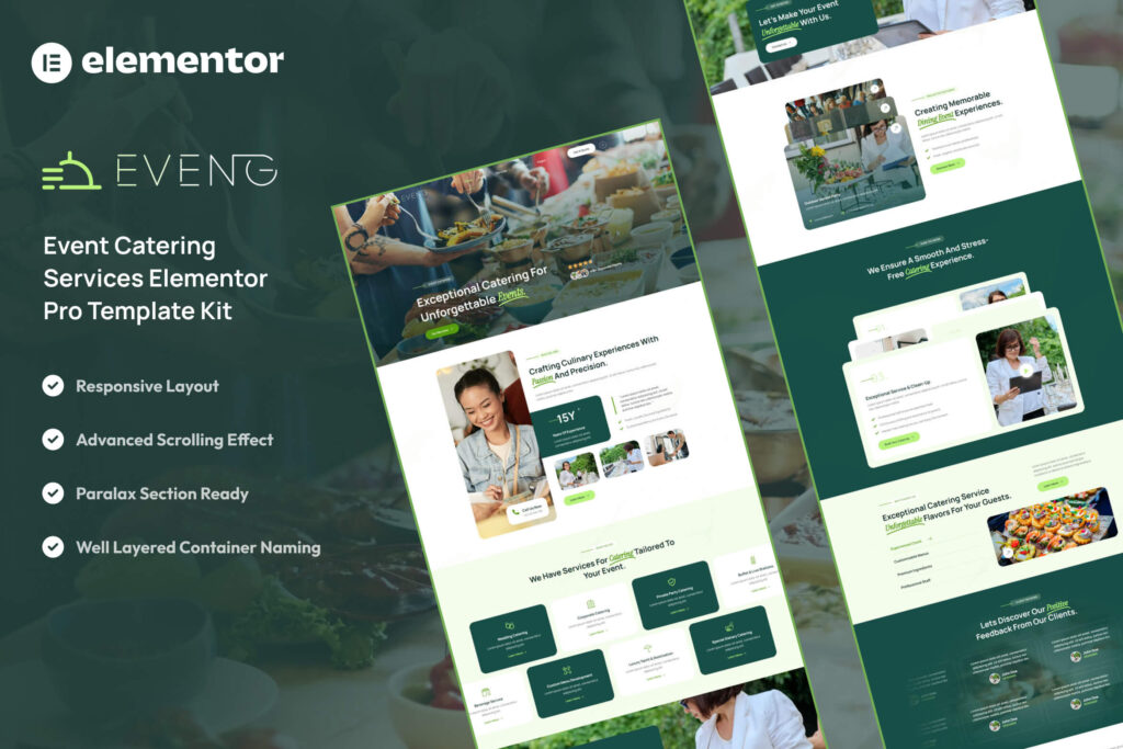 Eveng – Event Catering Services Website Template For WordPress Elementor