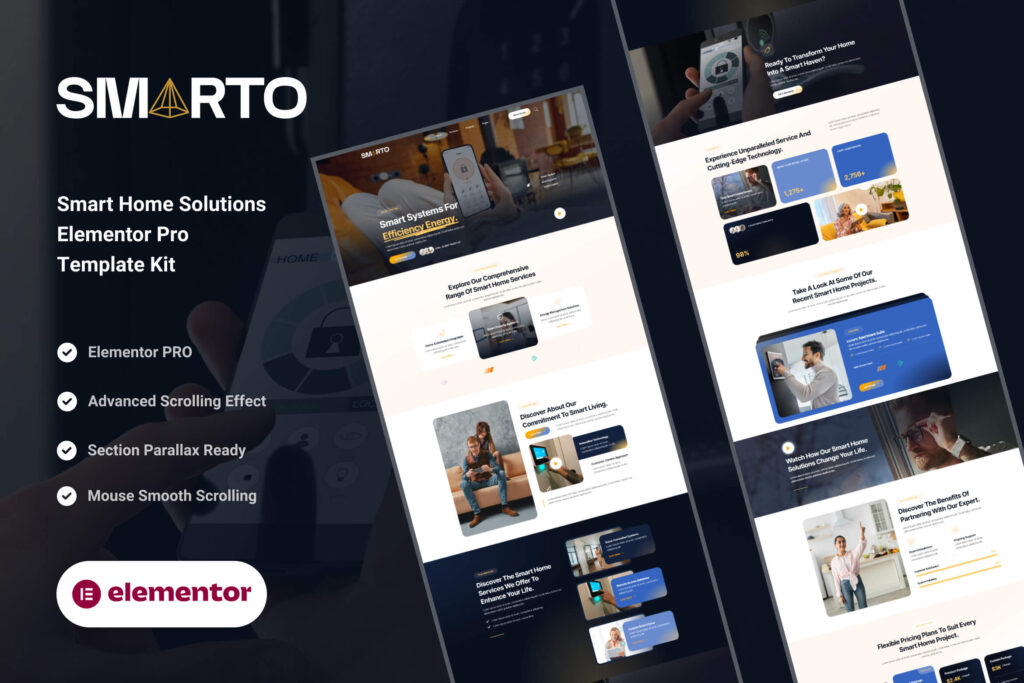Smarto – Smart Home Solutions Website Template for WordPress Elementor