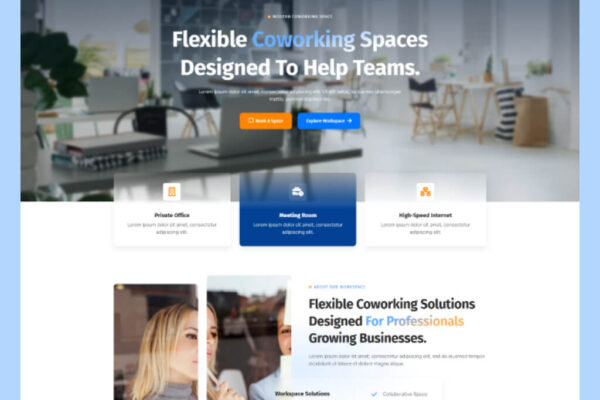 Coworking Space Website Template for WordPress Elementor – Cowos