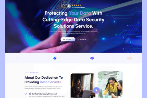 Cyber Security Website Template for WordPress Elementor – Dataso
