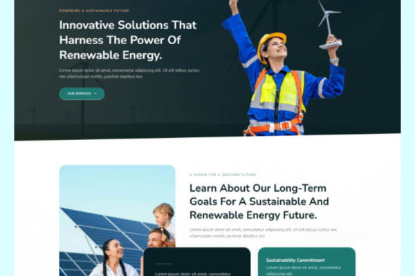 Renewable Energy Website Template for WordPress Elementor – Grendy