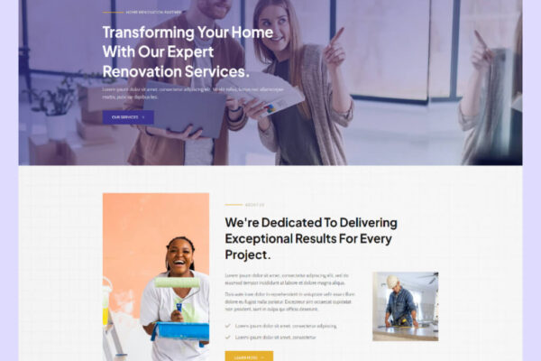 Home Renovation Website Template for WordPress Elementor – Horen