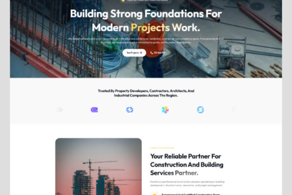 Construction Website Template for WordPress Elementor – Konstra