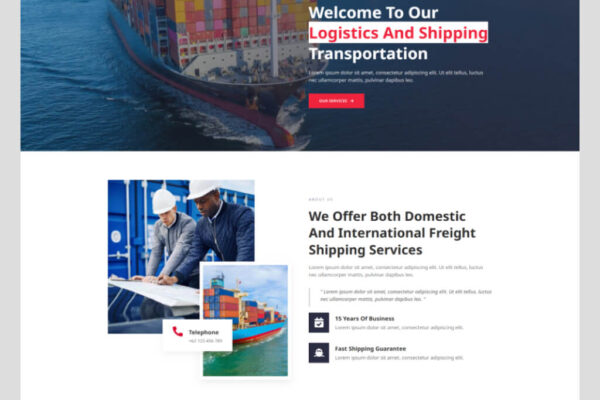 Logistics Website Template for WordPress Elementor – Logista