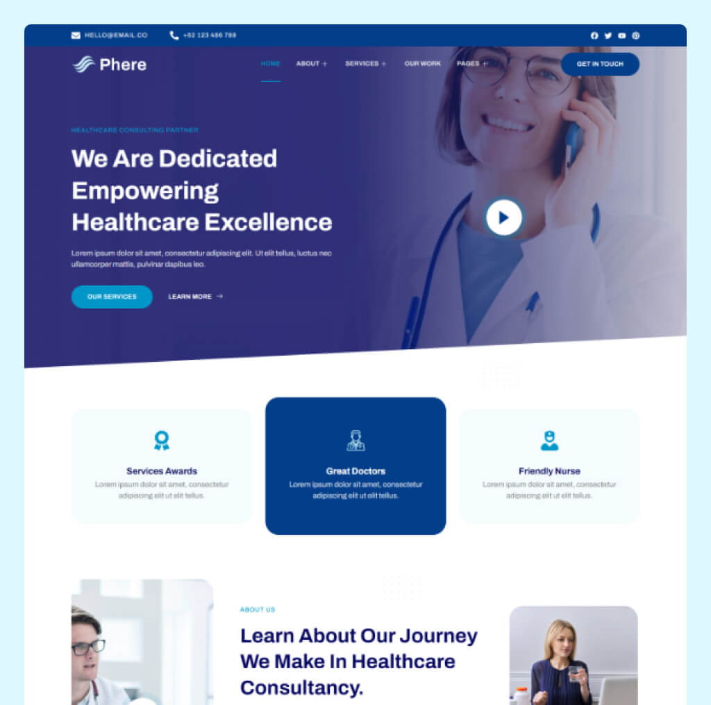 Healthcare Consulting Website Template for WordPress Elementor – Sphere